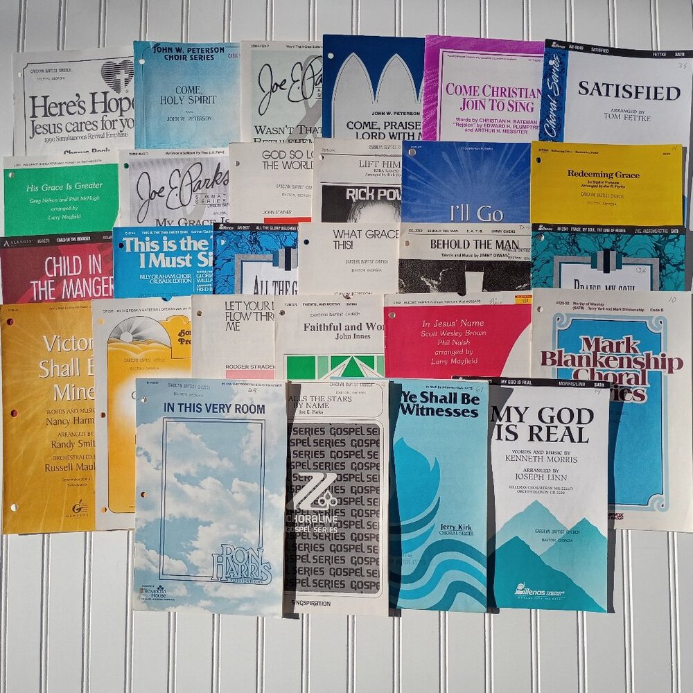 LOT OF 28 Pieces Southern Gospel Sheet Music Church Choir Songs SATB Assorted